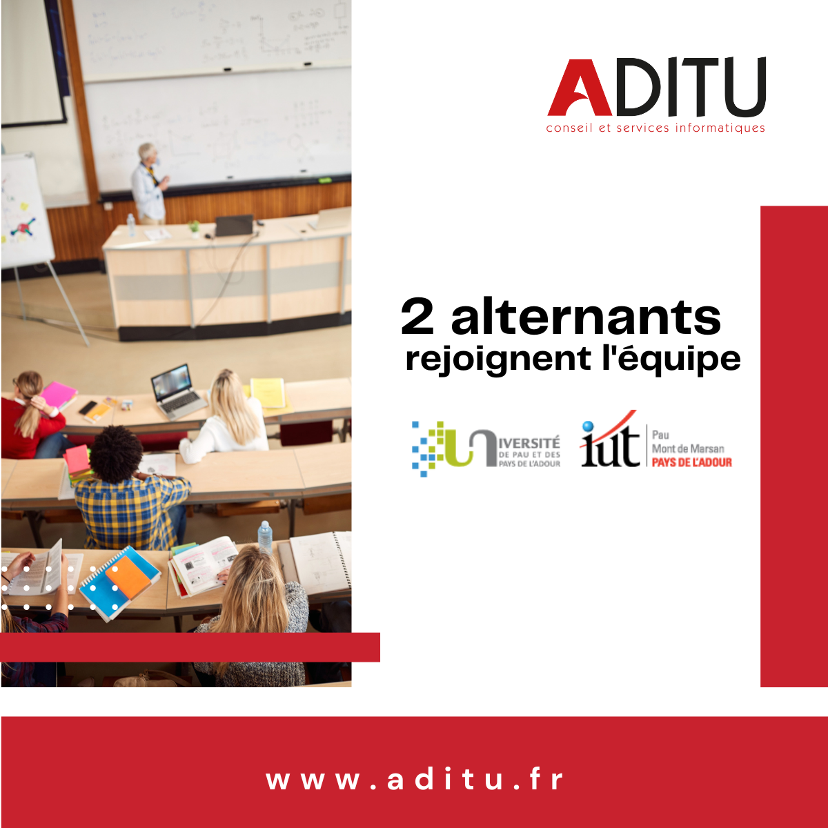 Etudiants alternants chez ADITU